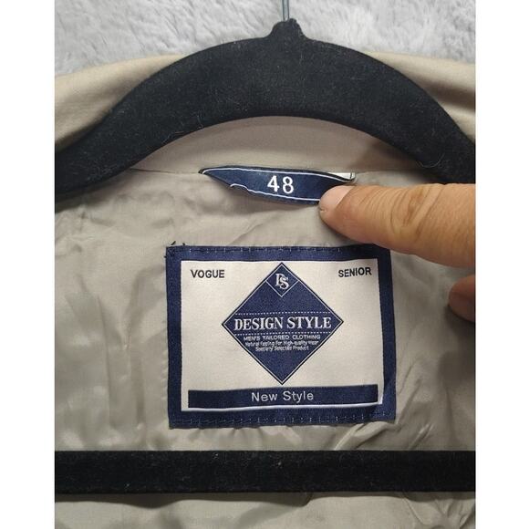 Design Style DS Mens Trapper Jacket Cargo Size 48 Designer Hunting Small Tan - Picture 10 of 12